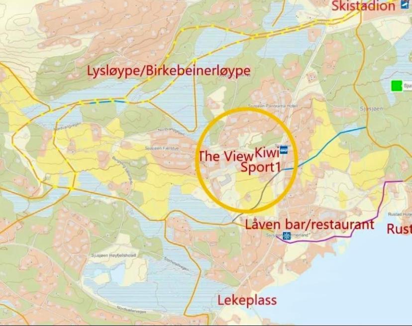 Leilighet Med Panoramautsikt Sjusjoen Innendors Parkering 외부 사진